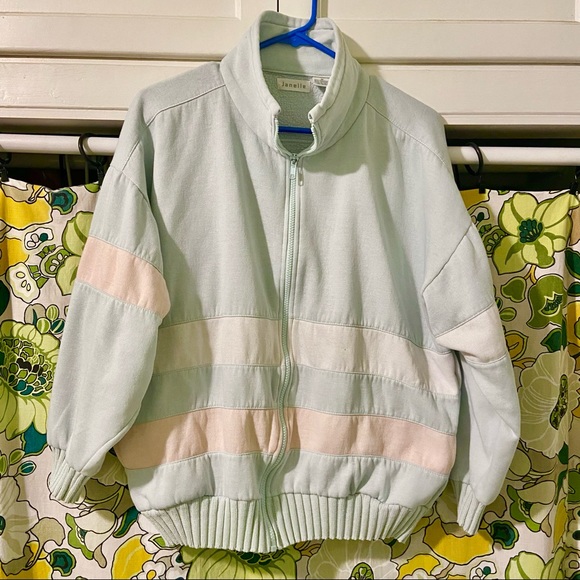 Janelle Jackets & Blazers - 90s pastel zip up track jacket vintage